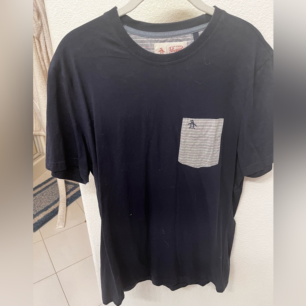 Dark Blue T Shirt - Penguin, Men’s Large